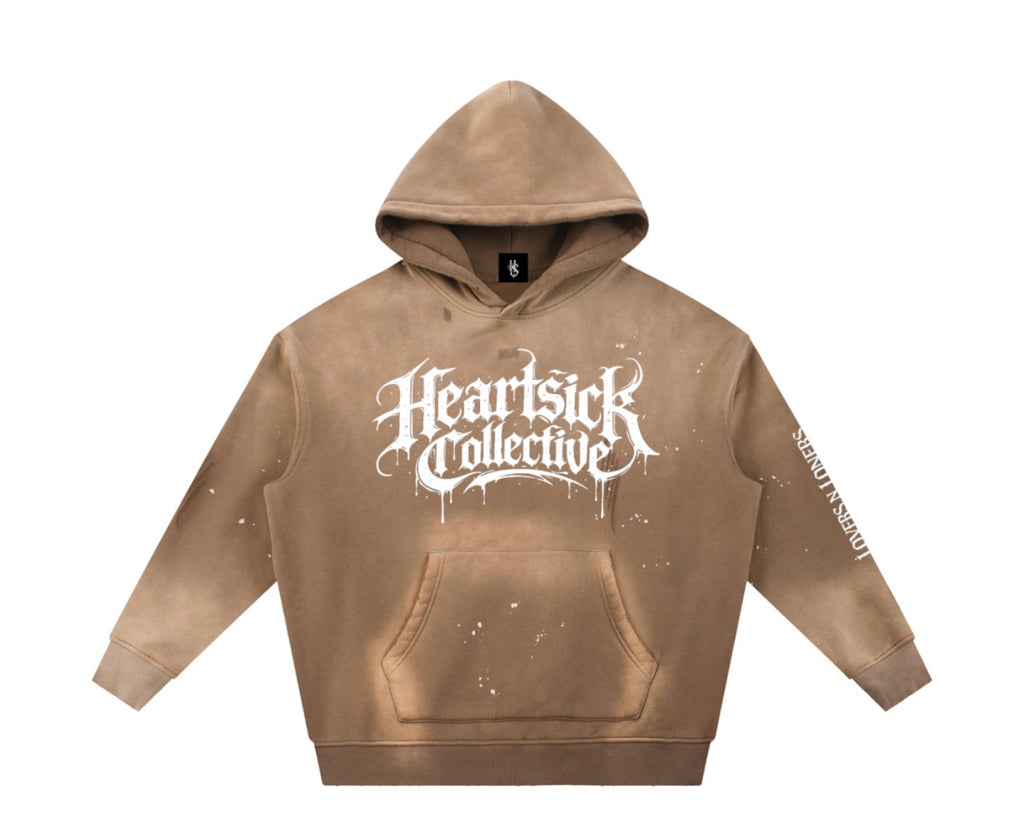 Heartsick Co. - Vintage Washed Frayed Fleece Hoodie