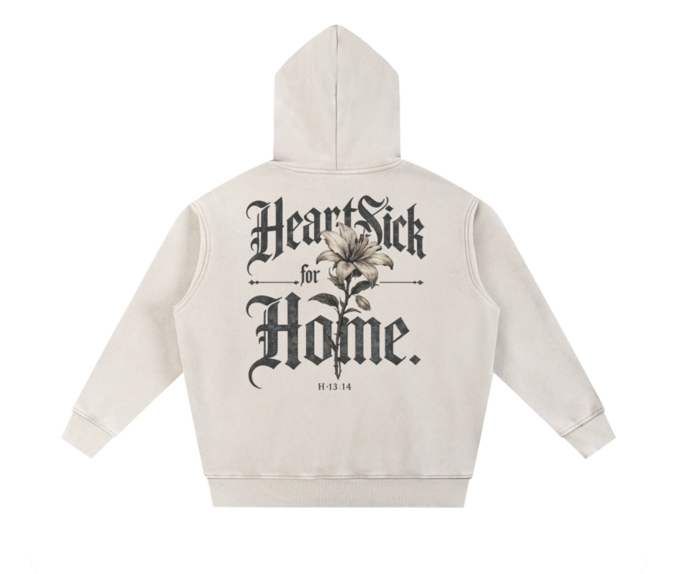 Heartsick original “Heartsick for Home” Oversized Snow Hoodie