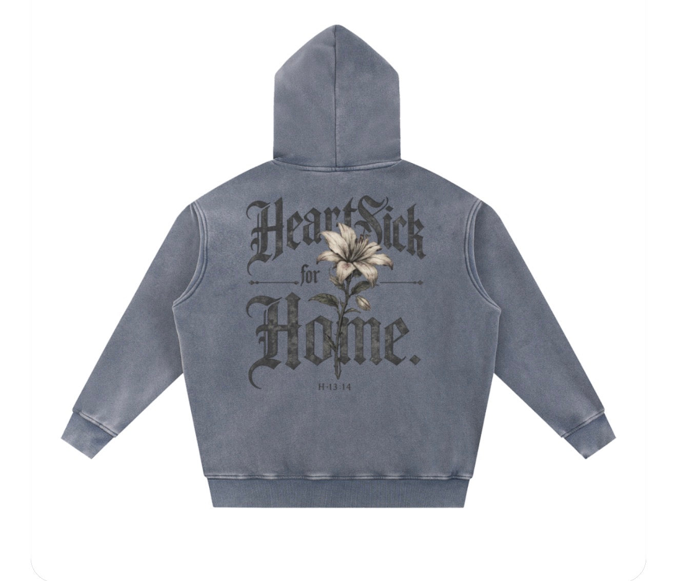Heartsick original “Heartsick for Home” Oversized Snow Hoodie