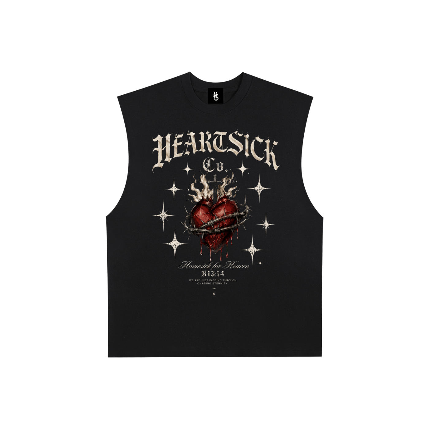 Mens Raw Edge Cotton Tank Top