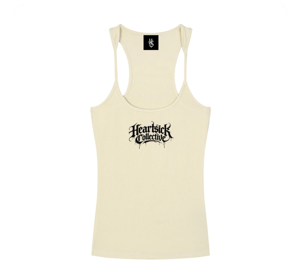 Heartsick “Not made for here” Slim Fit Ribbed Racerback Tank Top