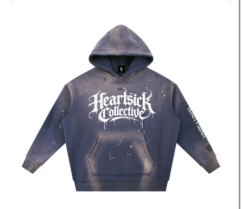 Heartsick Co. - Vintage Washed Frayed Fleece Hoodie